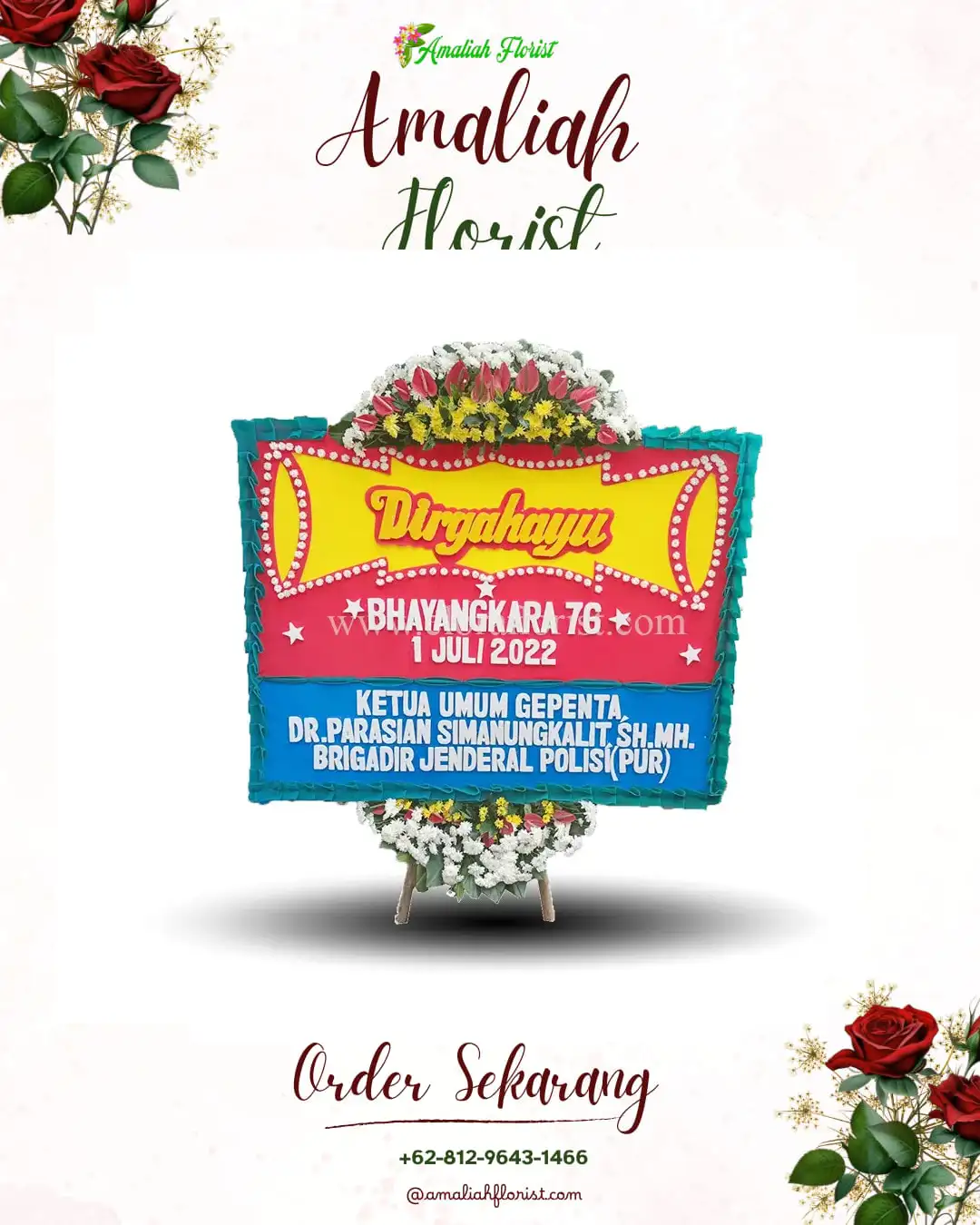 Papan Bunga HUT Ulang Tahun Gunung Meriah